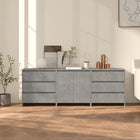 Dressoir bewerkt hout betongrijs 70x40x75 cm