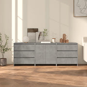Dressoir bewerkt hout betongrijs 70x40x75 cm