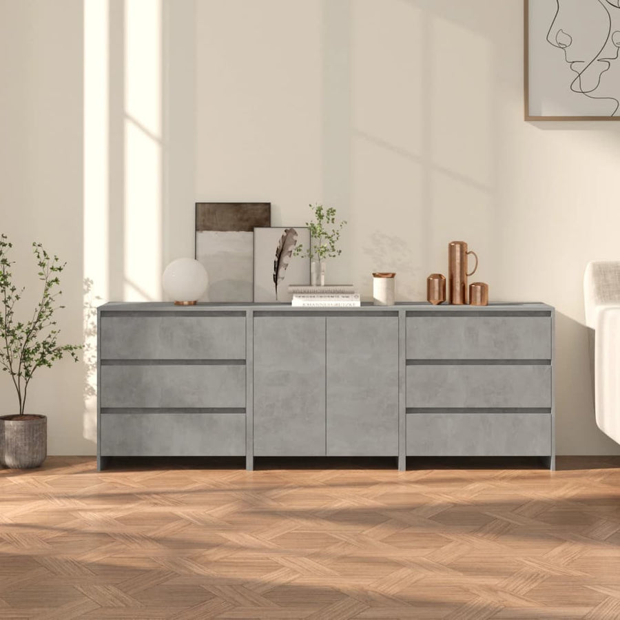 Dressoirs Bewerkt Hout Betongrijs