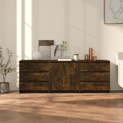 Dressoir bewerkt hout gerookt eiken 70x40x75 cm