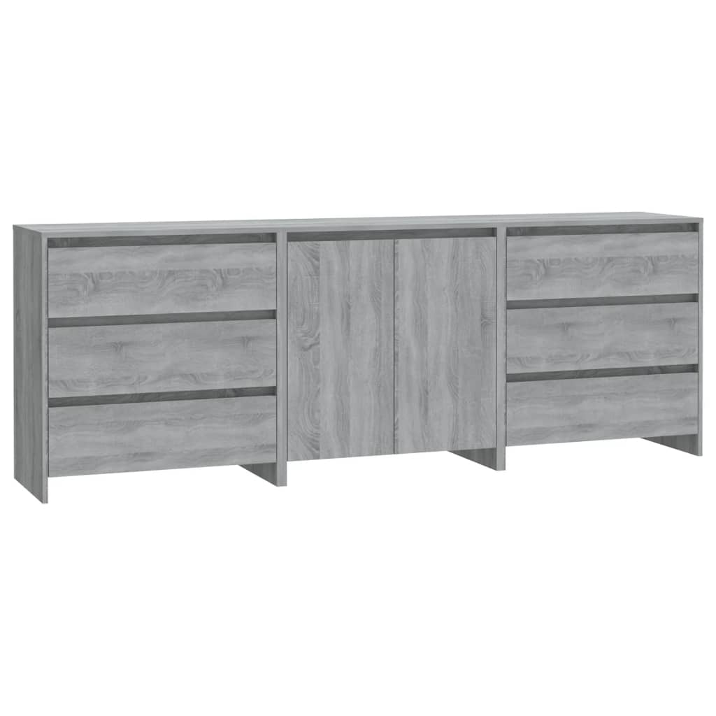 Dressoirs Bewerkt Hout Eikenkleurig Grijs sonoma
