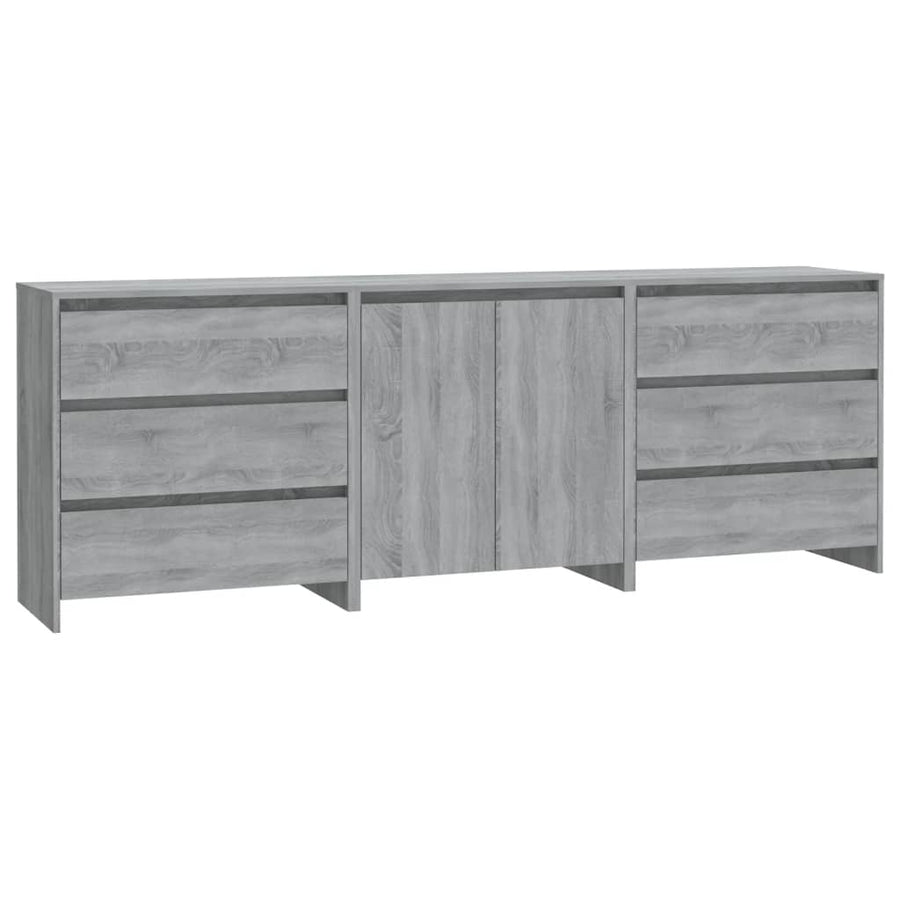 Dressoirs Bewerkt Hout Eikenkleurig Grijs sonoma
