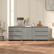 Dressoir bewerkt hout grijs sonoma eiken 70x40x75 cm