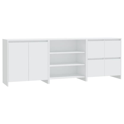3098073  3 st. Dressoirs bewerkt hout wit (809737+809755+809764)