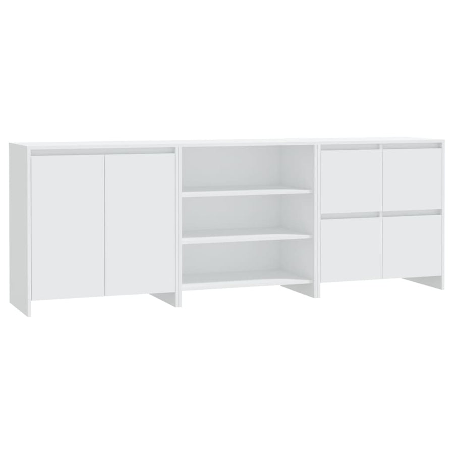 3098073  3 st. Dressoirs bewerkt hout wit (809737+809755+809764)