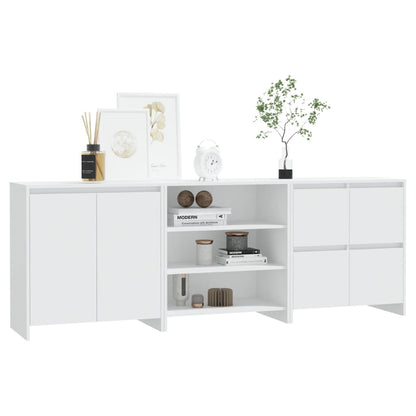 3098073  3 st. Dressoirs bewerkt hout wit (809737+809755+809764)