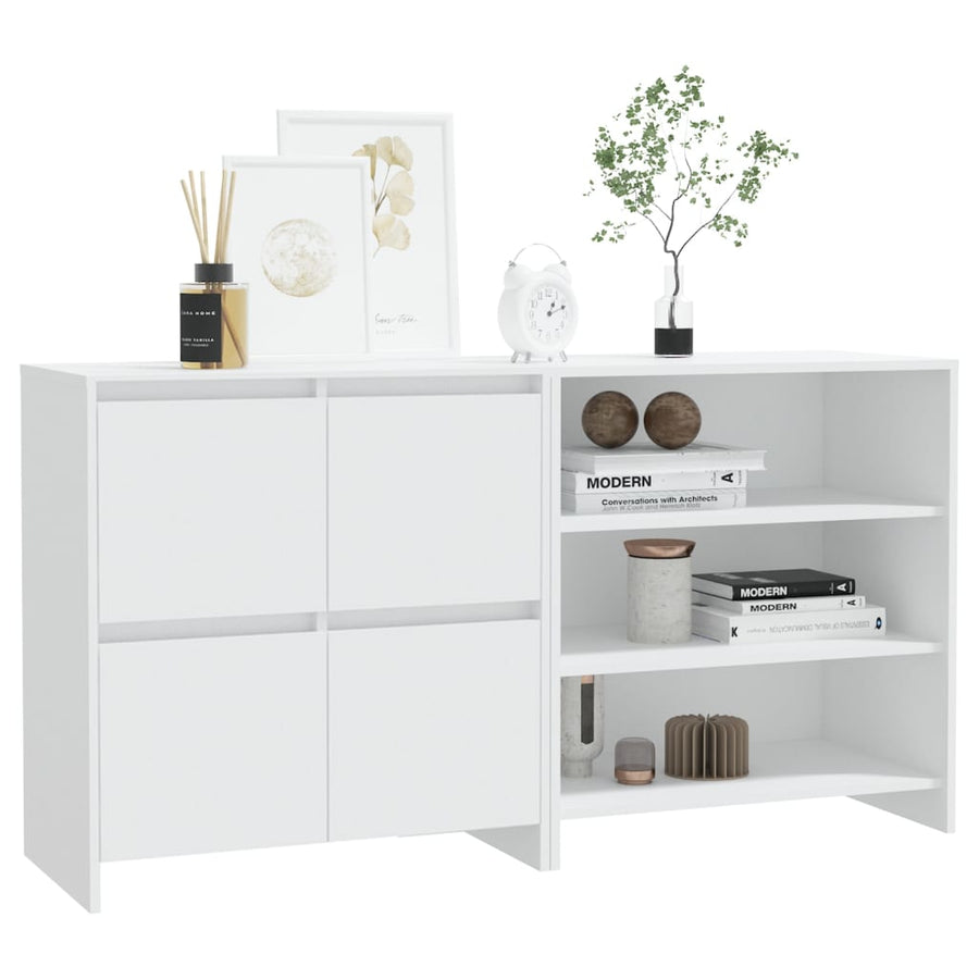 2 st Dressoirs bewerkt hout wit