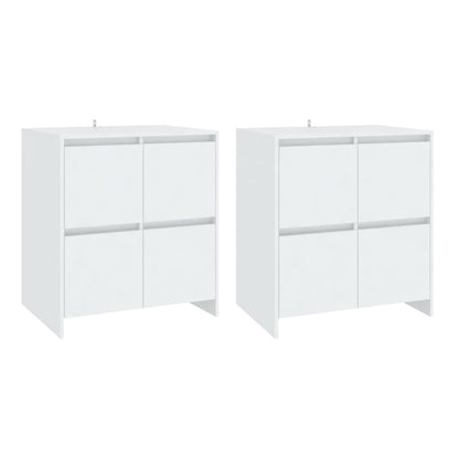 Dressoirs 2 st 70x41x75 cm bewerkt hout wit