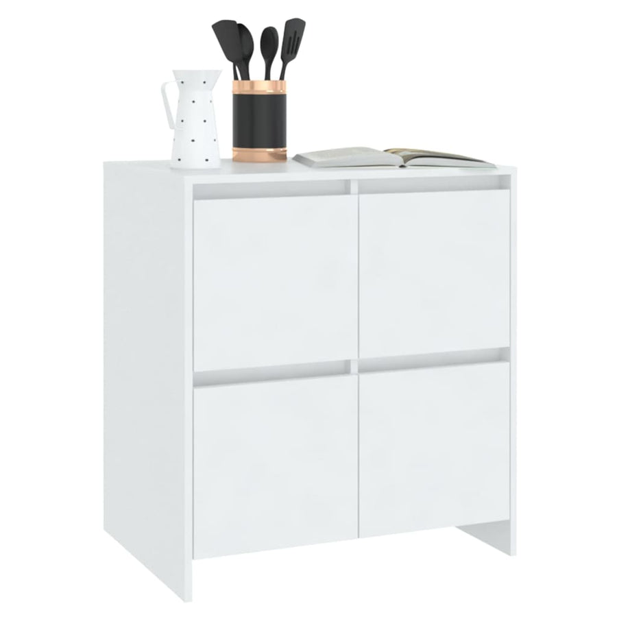 Dressoirs 2 st 70x41x75 cm bewerkt hout wit