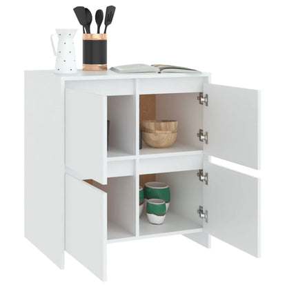 Dressoirs 2 st 70x41x75 cm bewerkt hout wit