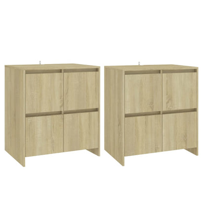 Dressoirs 2 St 70X4X75 Cm Spaanplaat Kleurig Sonoma eiken