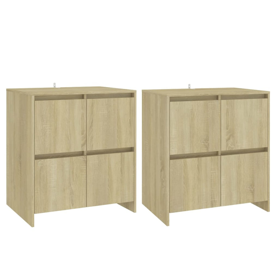 Dressoirs 2 St 70X4X75 Cm Spaanplaat Kleurig Sonoma eiken