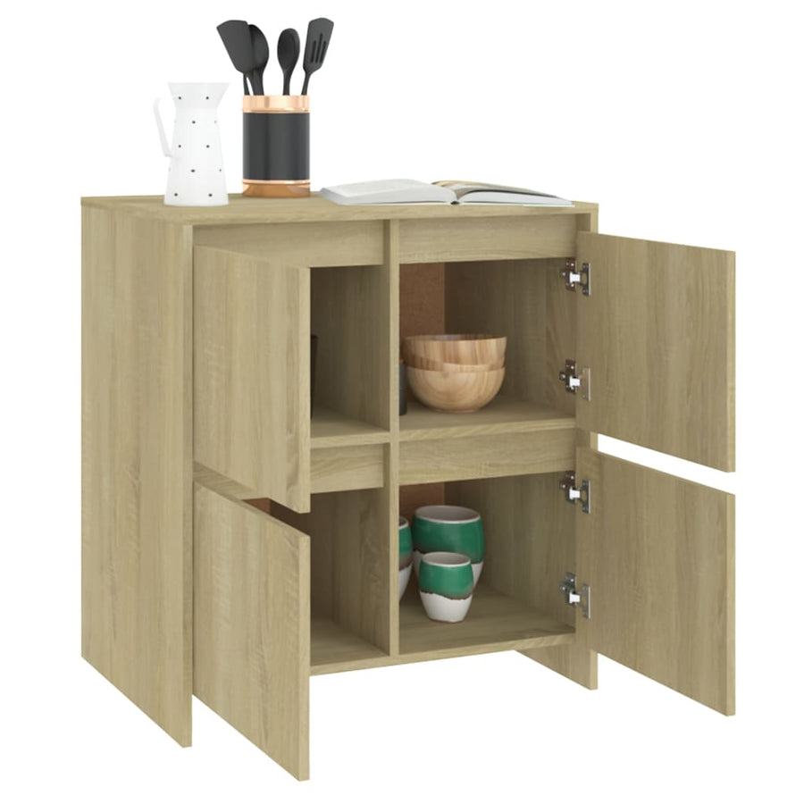 Dressoirs 2 St 70X4X75 Cm Spaanplaat Kleurig Sonoma eiken