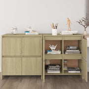 Dressoirs 2 st 70x41x75 cm spaanplaat sonoma eiken
