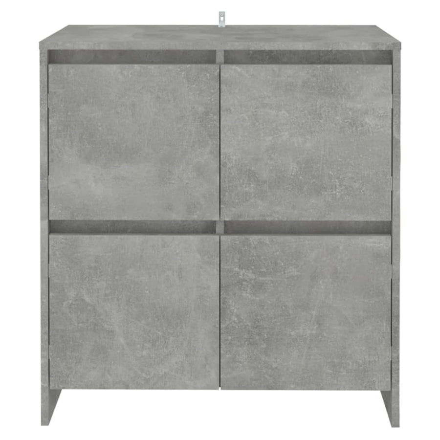 Dressoirs 2 st 70x41x75 cm bewerkt hout betongrijs