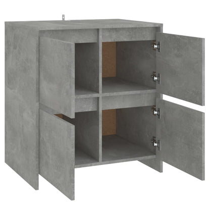 Dressoirs 2 st 70x41x75 cm bewerkt hout betongrijs