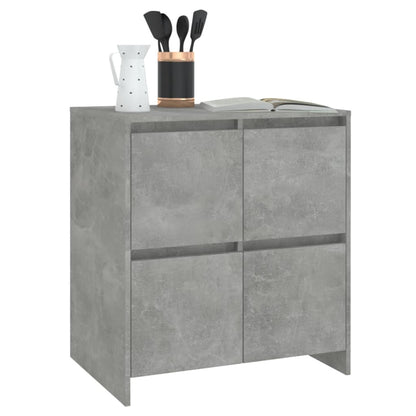 Dressoirs 2 st 70x41x75 cm bewerkt hout betongrijs