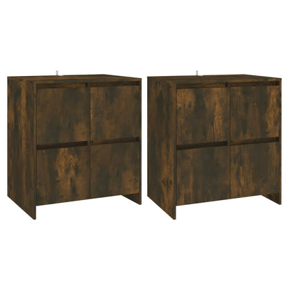 Dressoirs 2 St 70X4X75 Cm Spaanplaat Kleurig Gerookt eiken