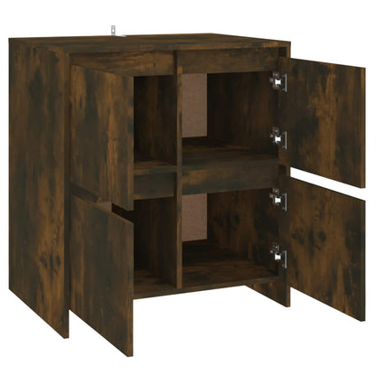 Dressoirs 2 St 70X4X75 Cm Spaanplaat Kleurig Gerookt eiken