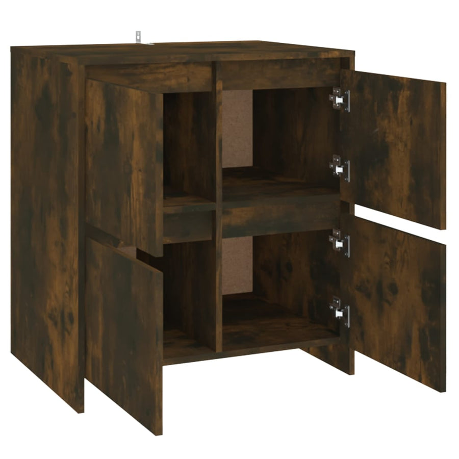 Dressoirs 2 St 70X4X75 Cm Spaanplaat Kleurig Gerookt eiken