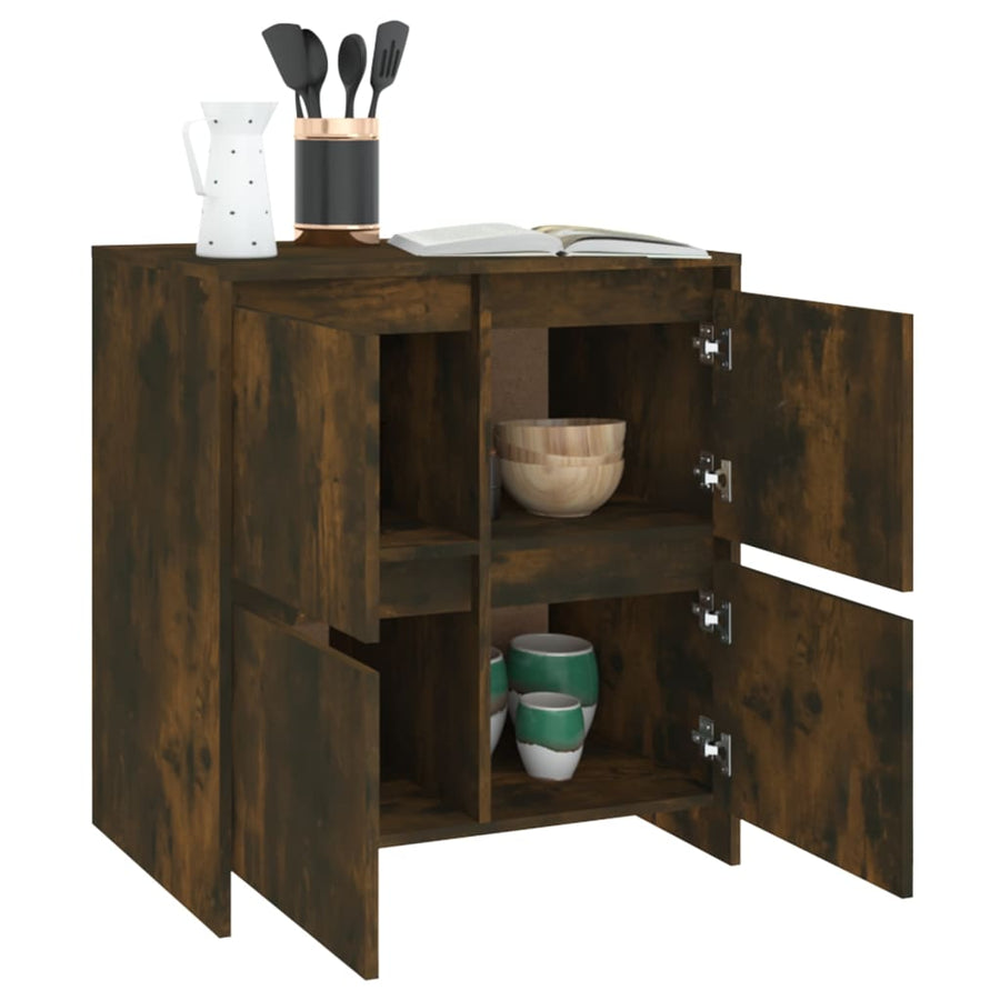 Dressoirs 2 St 70X4X75 Cm Spaanplaat Kleurig Gerookt eiken