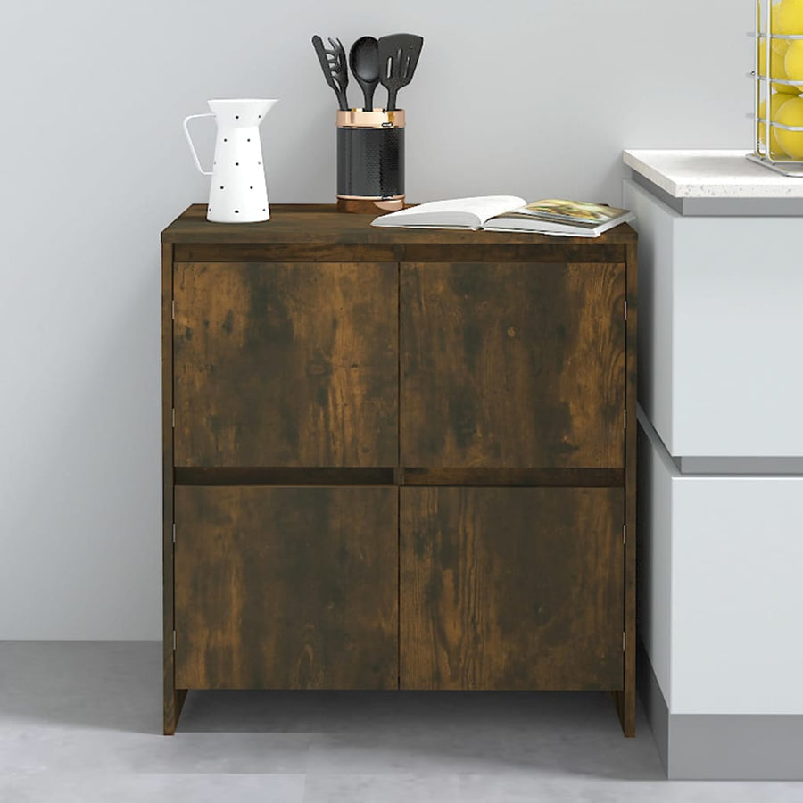 Dressoirs 2 St 70X4X75 Cm Spaanplaat Kleurig Gerookt eiken