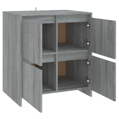 Dressoirs 2 st 70x41x75 cm bewerkt hout grijs sonoma eikenkleur