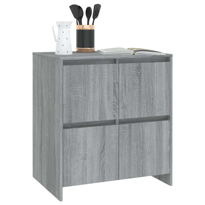 Dressoirs 2 st 70x41x75 cm bewerkt hout grijs sonoma eikenkleur