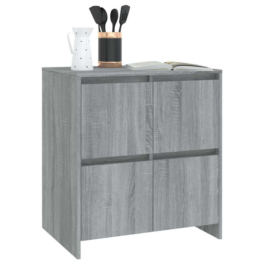 Dressoirs 2 st 70x41x75 cm bewerkt hout grijs sonoma eikenkleur
