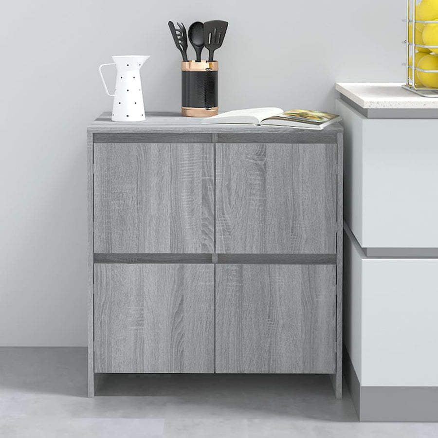 Dressoirs 2 st 70x41x75 cm bewerkt hout grijs sonoma eikenkleur