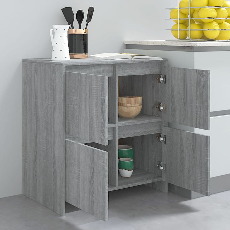 Dressoirs 2 st 70x41x75 cm bewerkt hout grijs sonoma eikenkleur