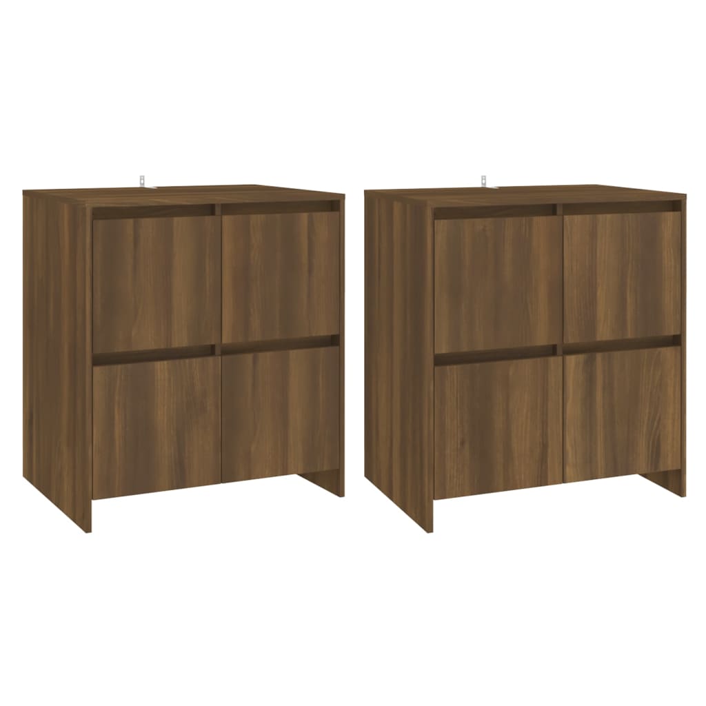 Dressoirs 2 St 70X4X75 Cm Spaanplaat Bruineikenkleurig bruin eikenkleur