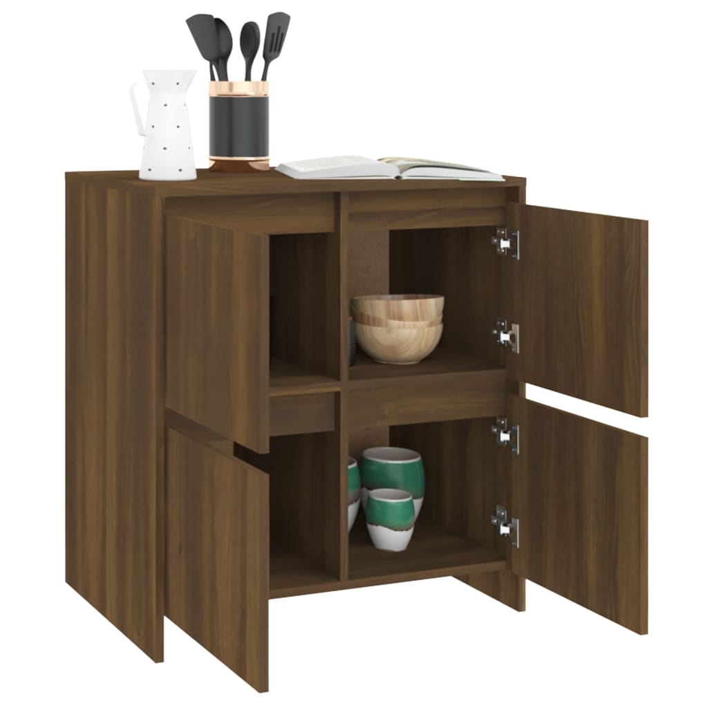 Dressoirs 2 St 70X4X75 Cm Spaanplaat Bruineikenkleurig bruin eikenkleur