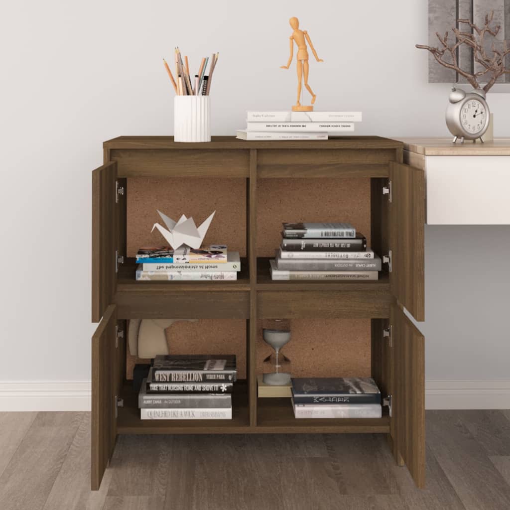 Dressoirs 2 St 70X4X75 Cm Spaanplaat Bruineikenkleurig bruin eikenkleur