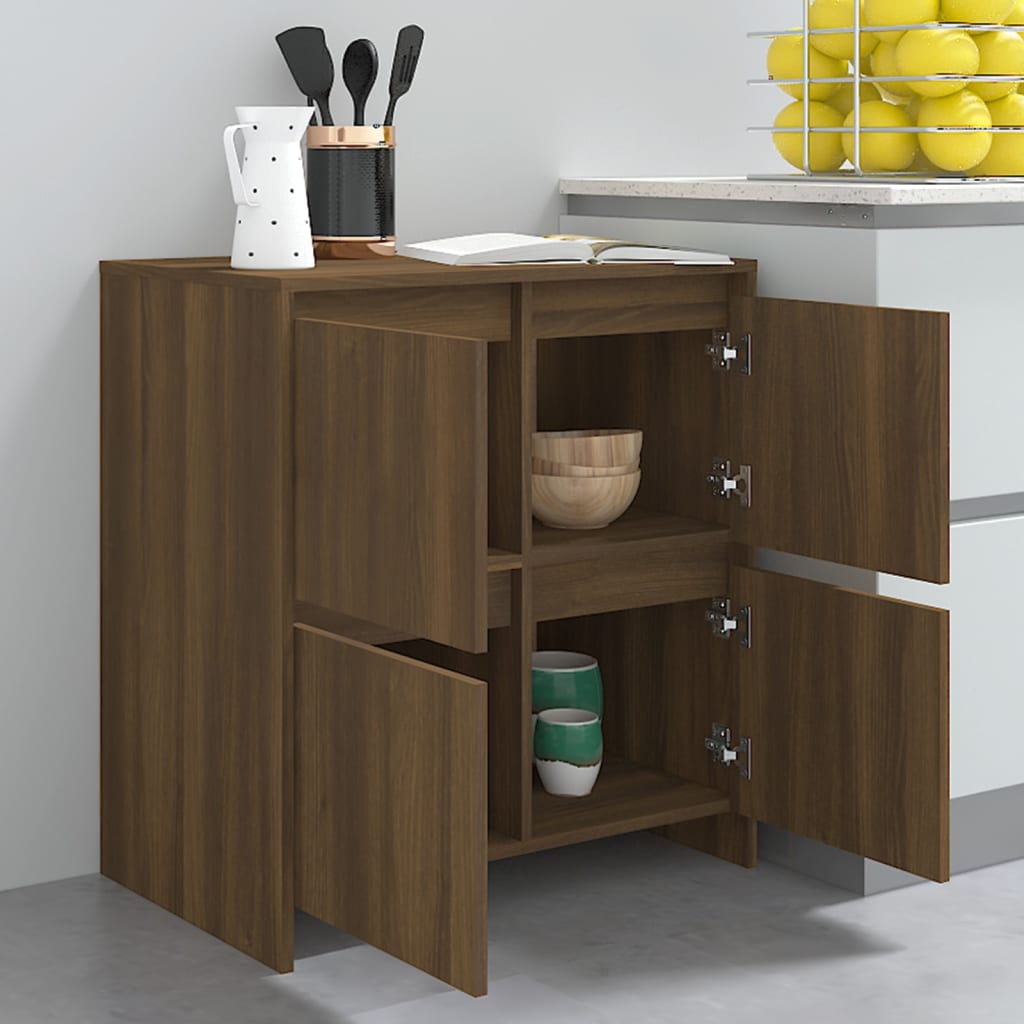 Dressoirs 2 St 70X4X75 Cm Spaanplaat Bruineikenkleurig bruin eikenkleur