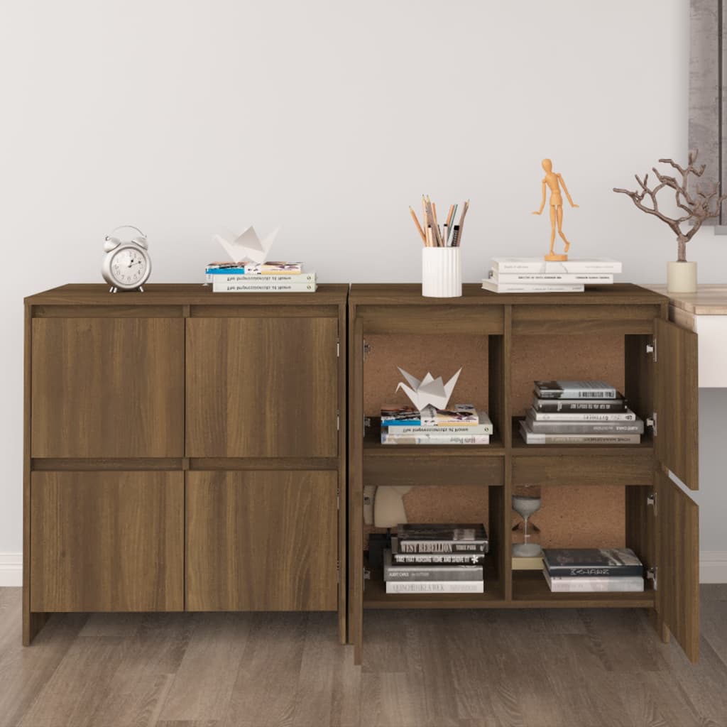 Dressoirs 2 St 70X4X75 Cm Spaanplaat Bruineikenkleurig bruin eikenkleur