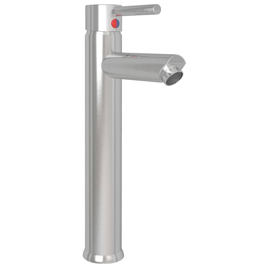 Wastafel met kraan en pop-up afvoer gehard glas transparant