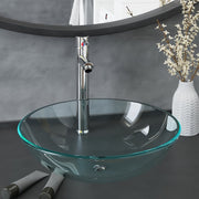 Wastafel gehard glas transparant met kraan