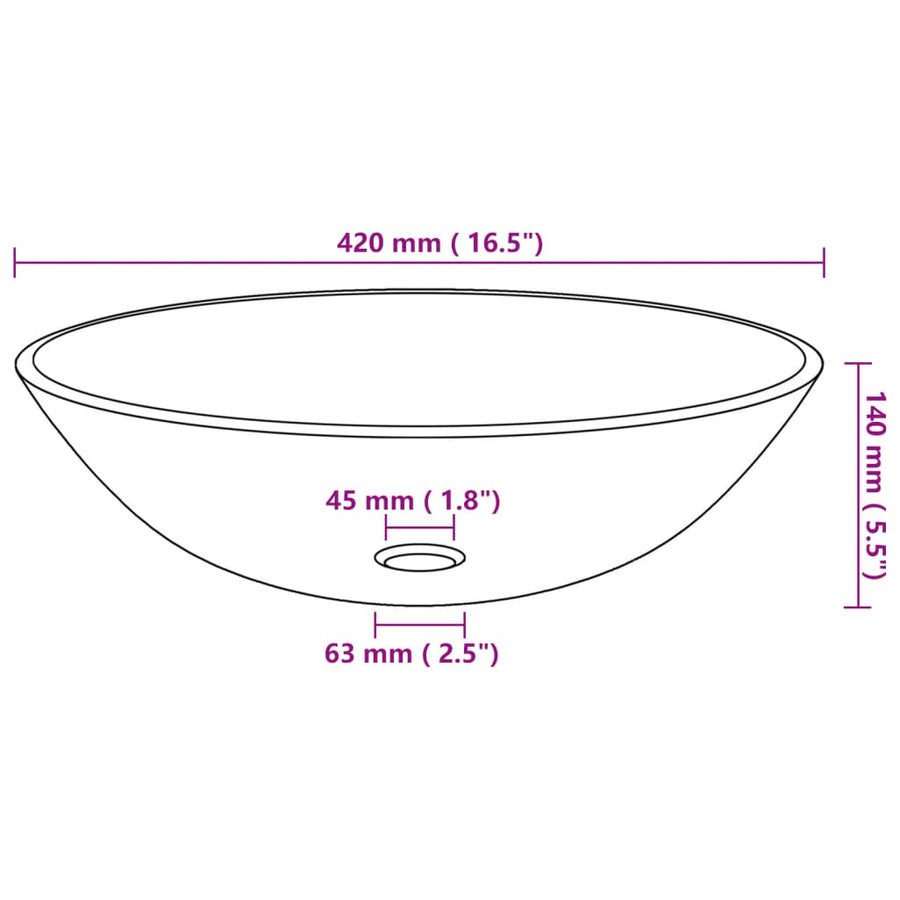 Wastafel met kraan en pop-up afvoer mat gehard glas Halfmat Zwarte kraan