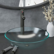 Wastafel met kraan gehard glas rond