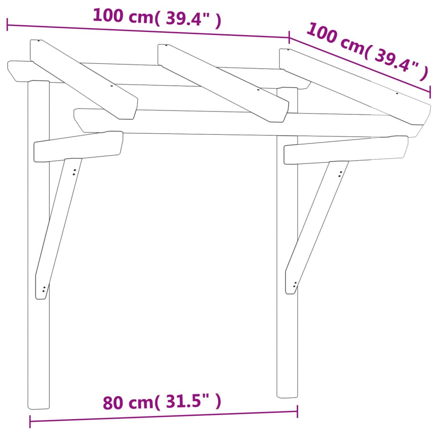 318569  Deurluifel Geïmpregneerd Grenenhout 100 x 100 x 80 cm