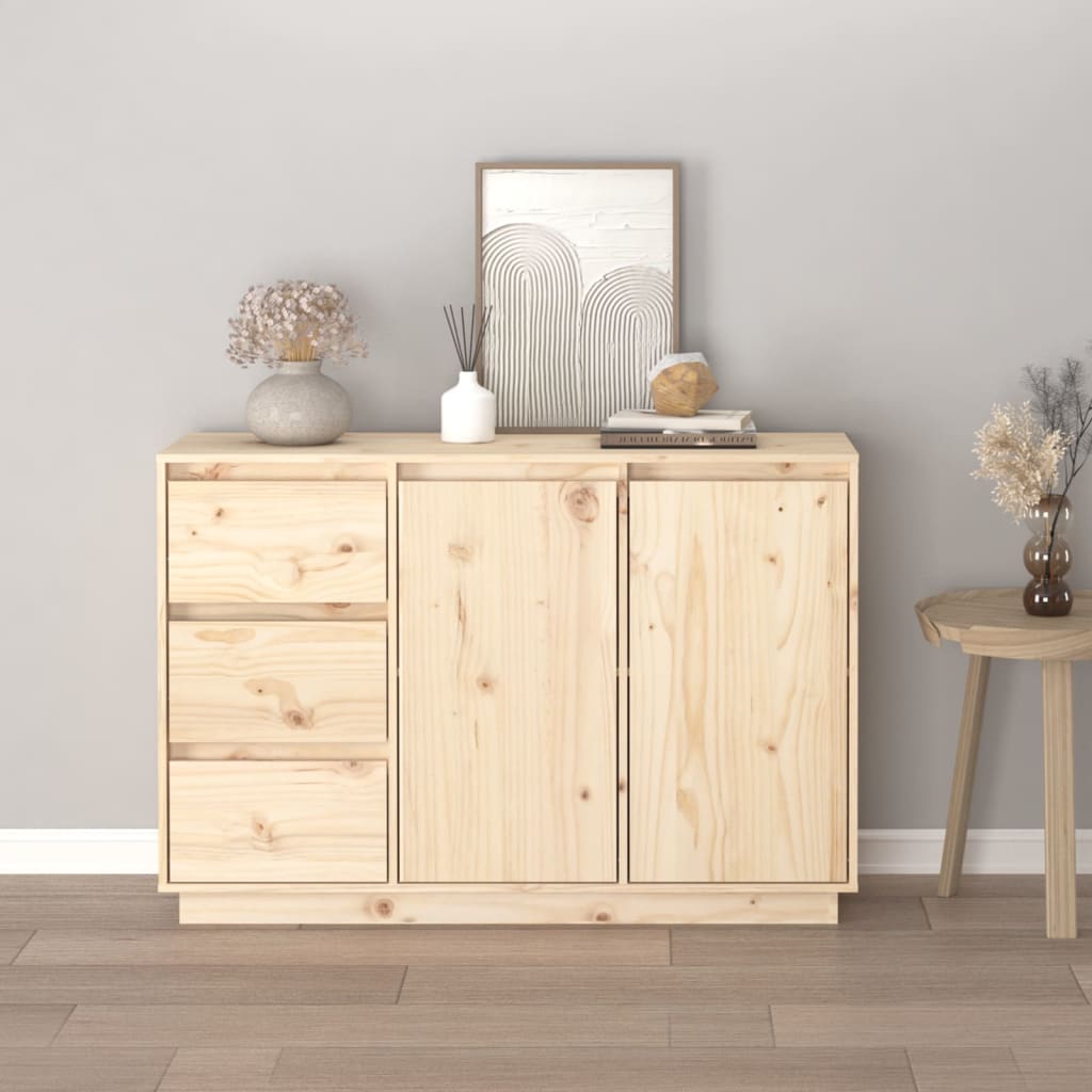 Dressoir 111x34x75 cm massief grenenhout Naturel