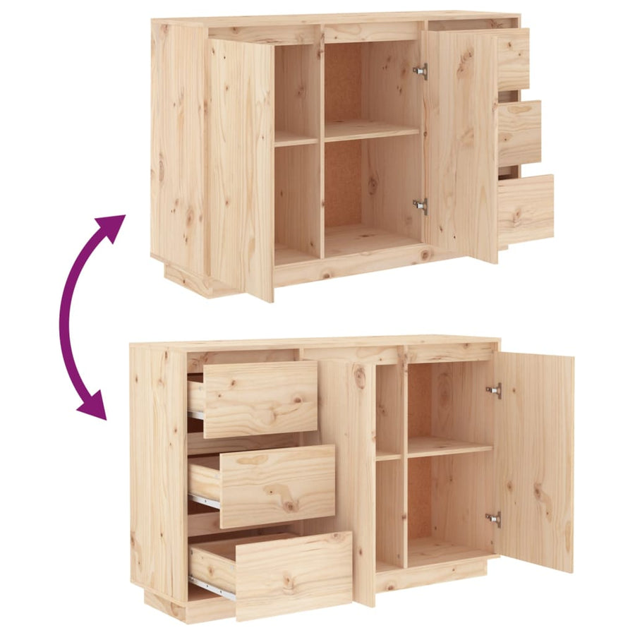 Dressoir 111x34x75 cm massief grenenhout Naturel