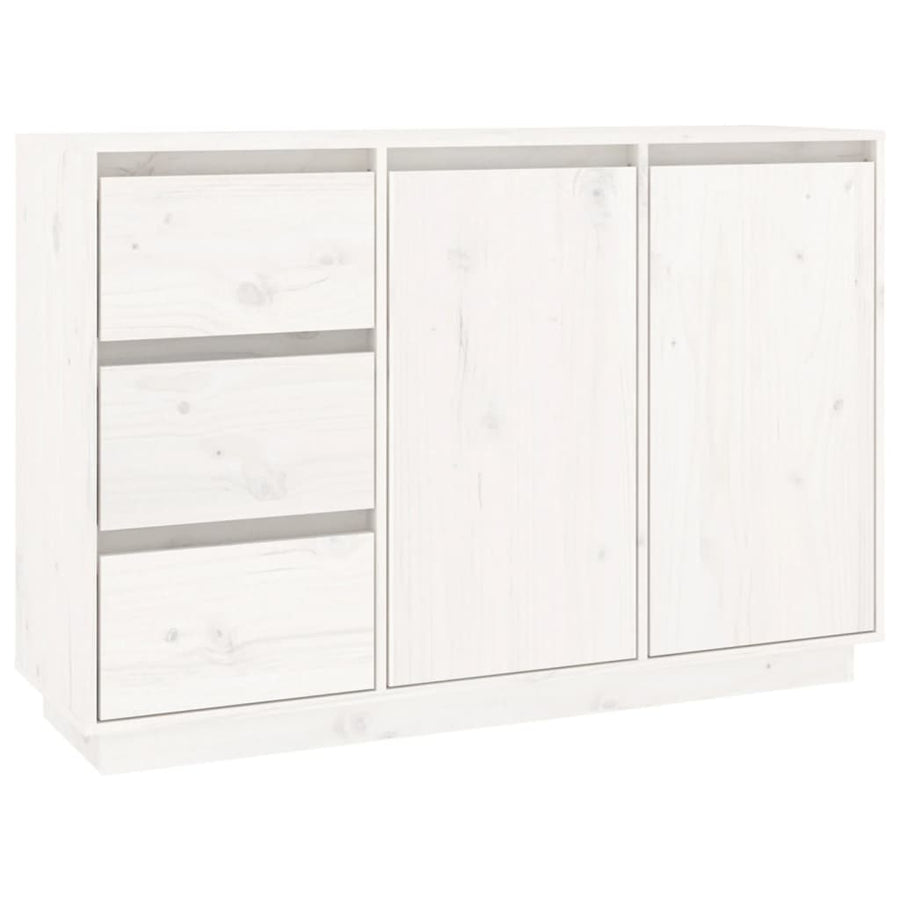 Dressoir 111x34x75 cm massief grenenhout wit Wit