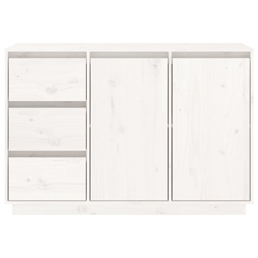 Dressoir 111x34x75 cm massief grenenhout wit Wit