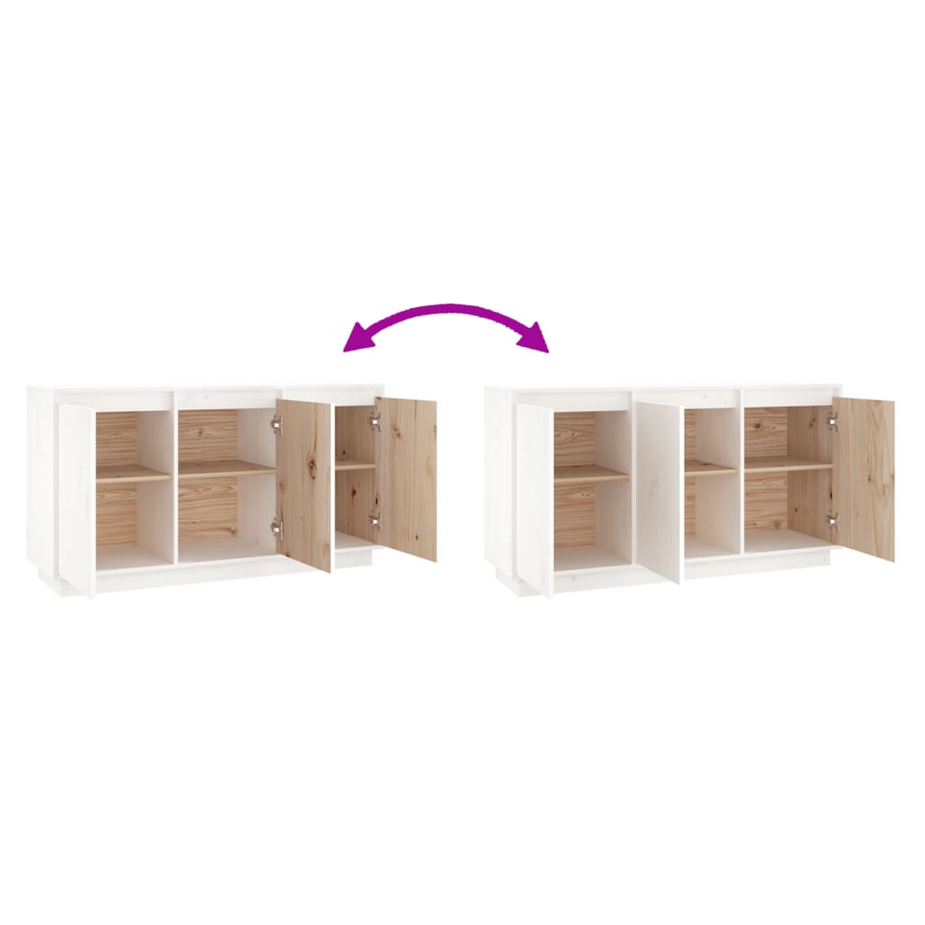 Dressoir X34X60 Cm Massief Grenenhout Wit