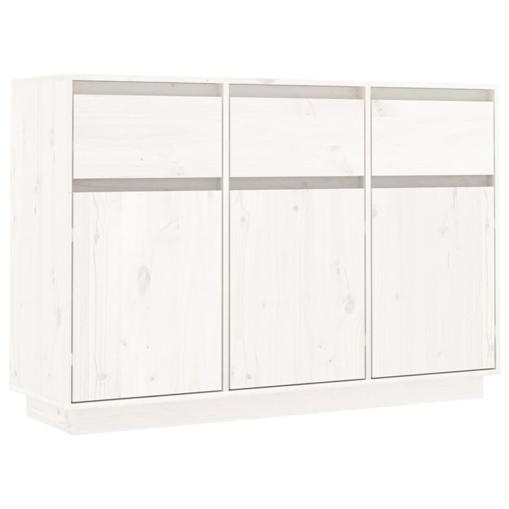 Dressoir 0X34X75 Cm Massief Grenenhout Wit