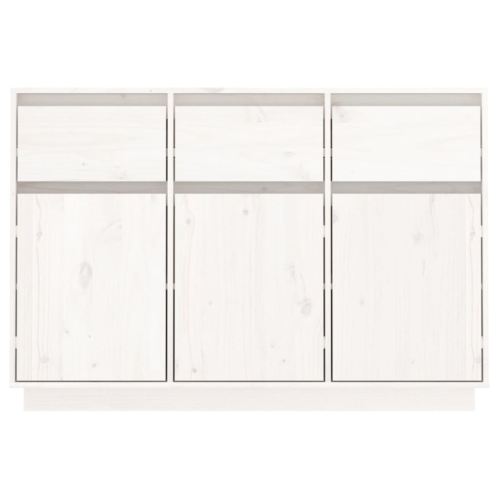 Dressoir 0X34X75 Cm Massief Grenenhout Wit