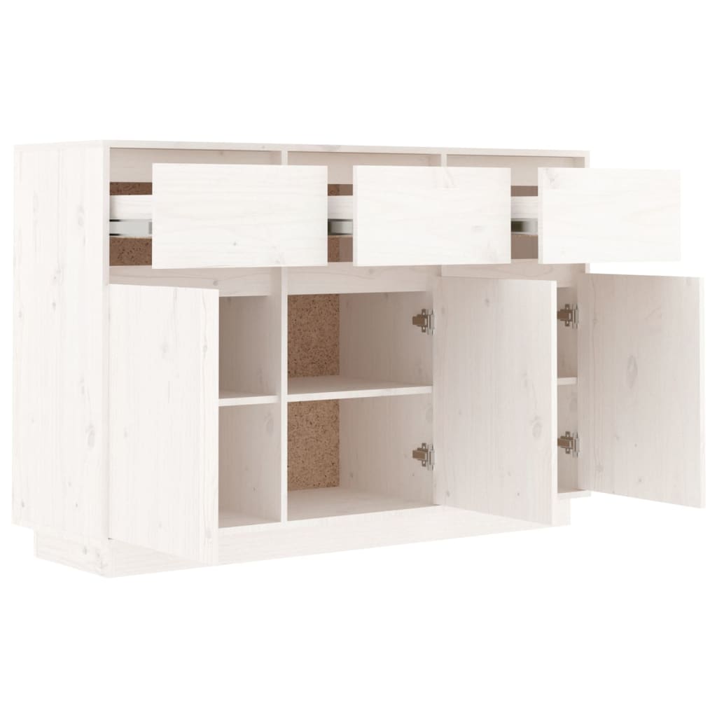 Dressoir 0X34X75 Cm Massief Grenenhout Wit