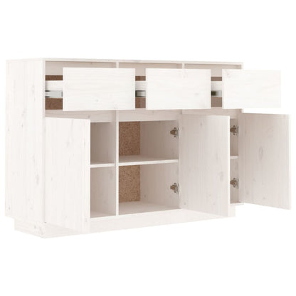 Dressoir 0X34X75 Cm Massief Grenenhout Wit